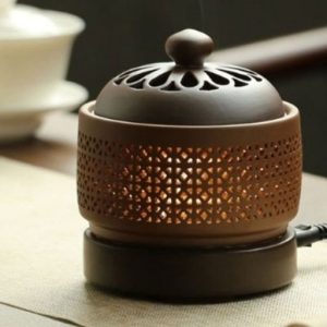 Lư xông trầm hương LXT01 họa tiết hoa sen
